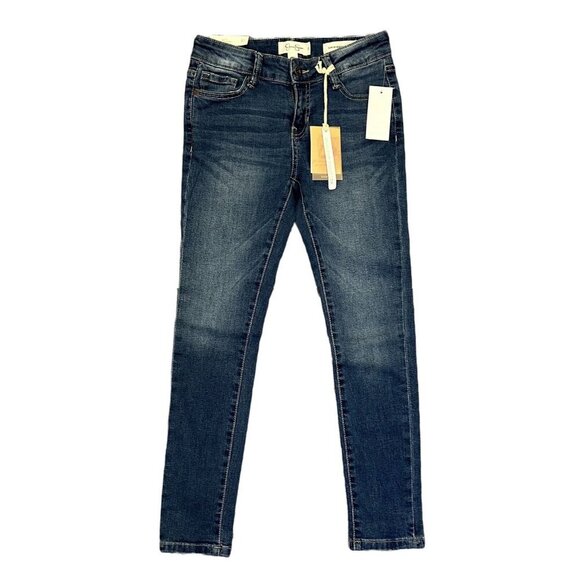 Jessica Simpson Girls Skinny Leg Jeans Size 10 Blue Roll Cuff Mid Rise NWT $34 - Picture 1 of 16